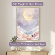 Personalized Acrylic Nursery Sign | Pastel Moon