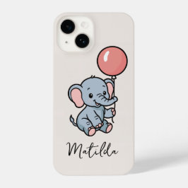 Personalized Adorable Elephant with Balloon Phone
