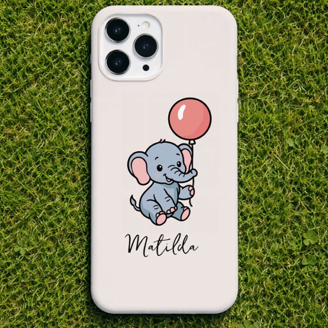 Personalized Adorable Elephant with Balloon Phone  (Criador carregado)