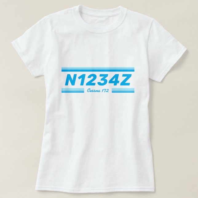 Personalized Aircraft Number  T-Shirt (Frente do Design)