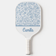 Personalized Blue Floral Pattern Custom Name 