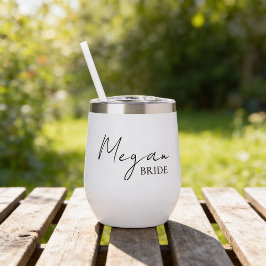 Personalized Bride Thermal Wine Tumbler Custom Nam