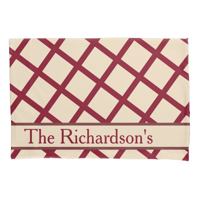 Personalized Burgundy Cream Lattice Elegant Chic (Frente)