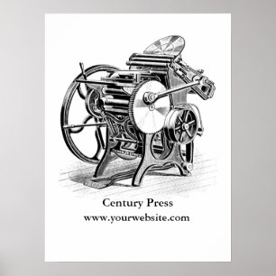 Personalized  C&P letterpress  print shop poster