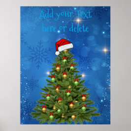Personalized Christmas Tree Snowflake Wall Poster