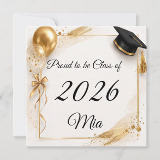 Personalized Class of 2026 Graduation Name Card