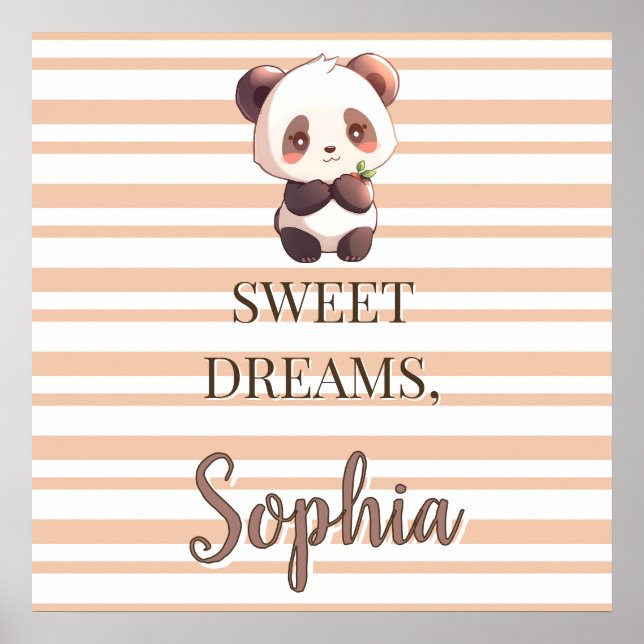 Personalized Cute Panda Sweet Dreams Poster (Frente)
