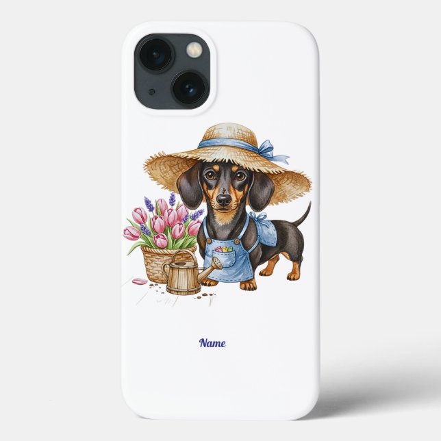 Personalized Dachshund Garden Phone & Tablet Case  (Verso)