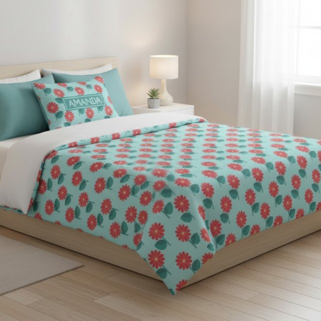 Personalized Daisy Pattern Pillowcase (Criador carregado)