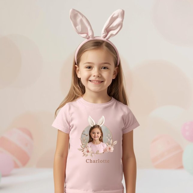 Personalized Easter Bunny Photo Toddler T-Shirt (Criador carregado)