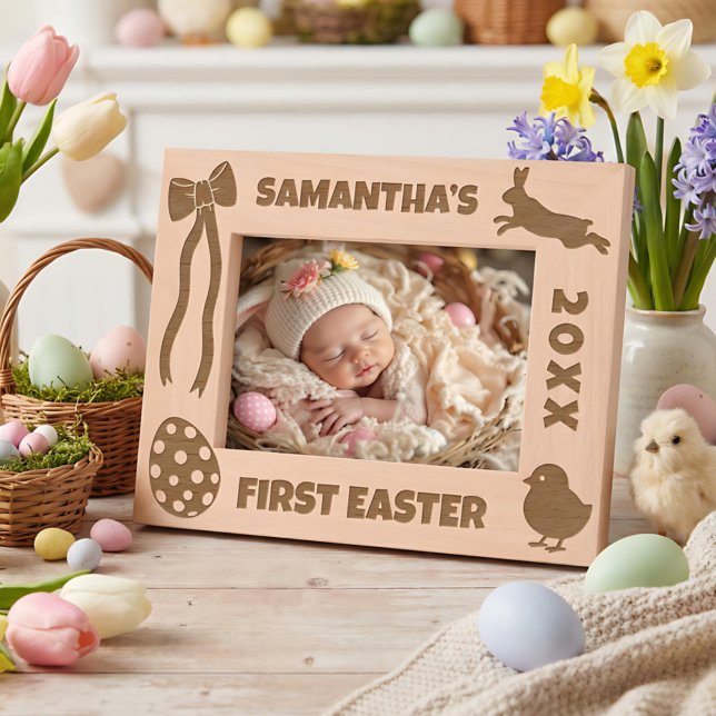 Personalized First Easter-Bunny, Eggs, Chick, Bow (Criador carregado)