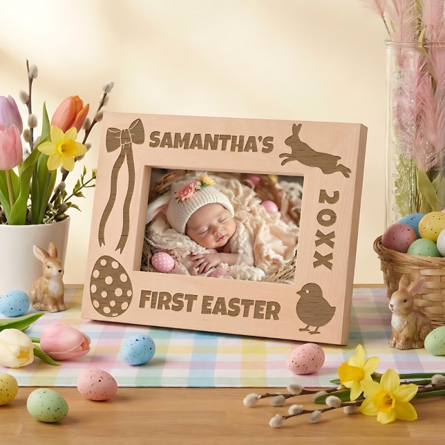 Personalized First Easter-Bunny, Eggs, Chick, Bow (Criador carregado)