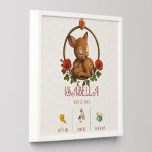Personalized Framed Baby Birth – Woodland Fawn