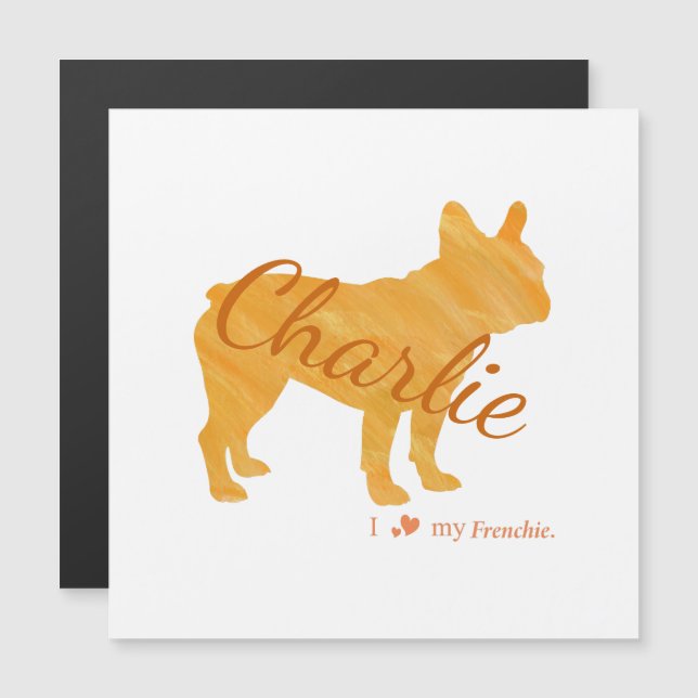Personalized French Bulldog Pastel Orange Frenchie (Frente/Verso)