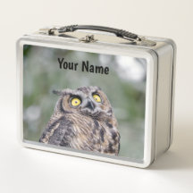 Personalized Goofy Owl Lunchbox - Add Your Name
