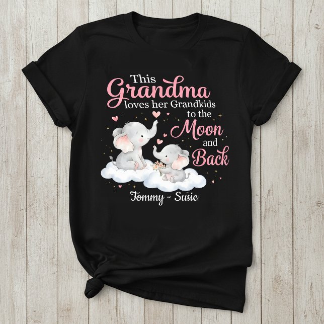 Personalized Grandma Elephant T-Shirt (Criador carregado)