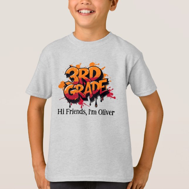 Personalized Graphic Kid T-shirt - Back To School (Frente)
