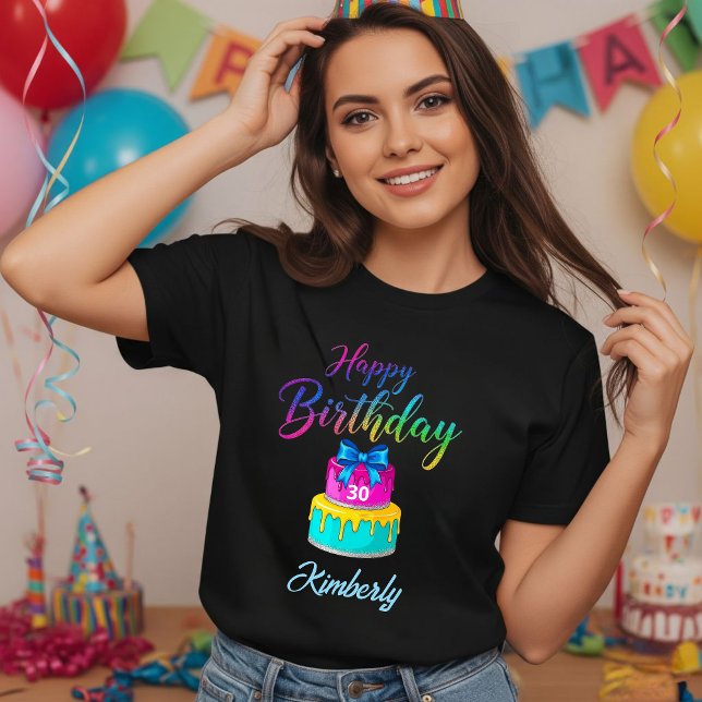 Personalized Happy Birthday T-Shirt  (Criador carregado)