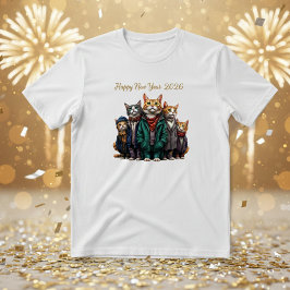 Personalized Happy New Year 2026 Cats T-Shirt