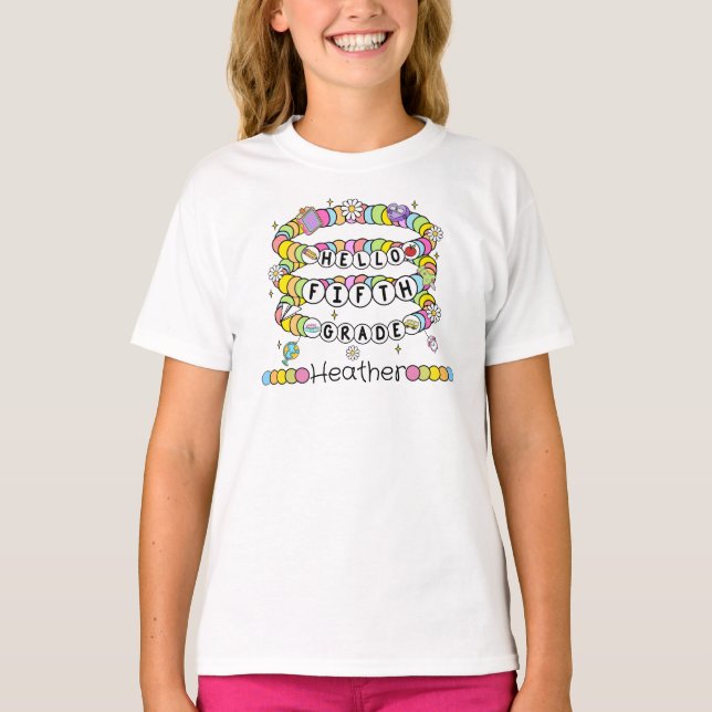 Personalized Hello Fifth Grade T-shirt (Frente)