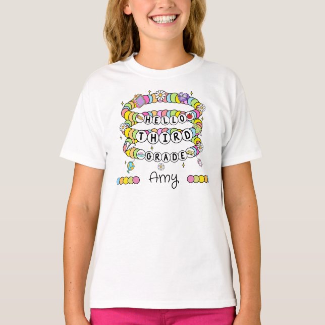Personalized Hello Third Grade T-Shirt (Frente)