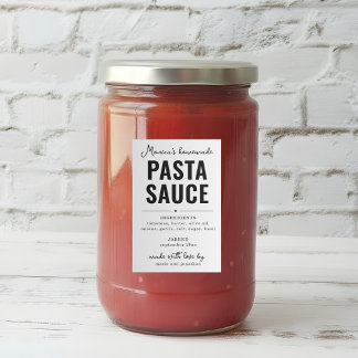 Personalized Homemade Pasta Sauce Label
