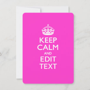 Personalized KEEP CALM AND Edit Text on Pink