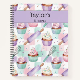Personalized Keepsake Recipes Lavender Teal Cakes