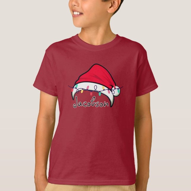Personalized Kids T-Shirt Custom Name, Christmas  (Frente)