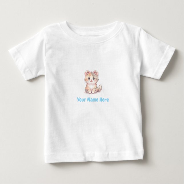 Personalized Kitten T-Shirt for Baby Girl (Frente)