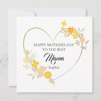 Personalized Mama Name Mother’s Day Floral Heart