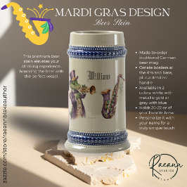Personalized Mardi Gras Design Beer Stein