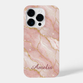 Personalized Modern Rose Quartz Marble Gold
