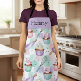 Personalized Mom Lavender Teal Cupcake Baking Crew
