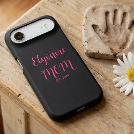 Personalized Mom Name Established Pink Script 