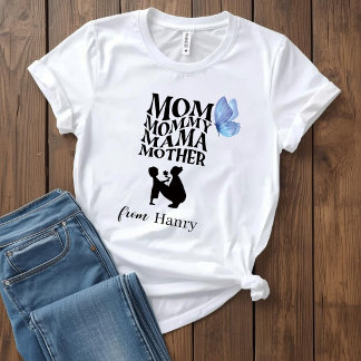 Personalized Mom Typography T-Shirt