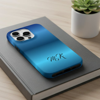 Personalized Monogram Blue IPhone Case for Him