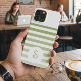 Personalized Monogram Minimal Striped Modern Desig