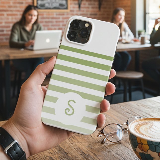 Personalized Monogram Minimal Striped Modern Desig (Criador carregado)