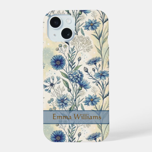 Personalized Name Blue Wildflowers (Verso)