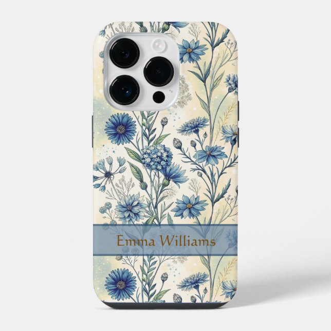 Personalized Name Blue Wildflowers (Verso)