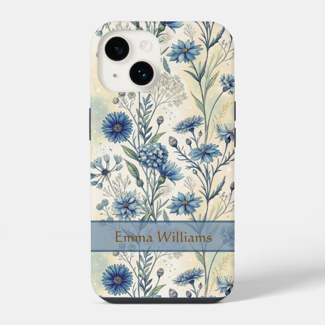 Personalized Name Blue Wildflowers (Verso)