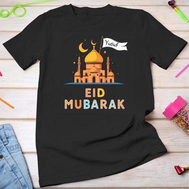 Personalized Name Eid Mubarak T-Shirt - Custom Fam (Criador carregado)