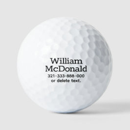 Personalized Name Golf Balls Template DISPLAY 15