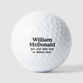 Personalized Name Golf Balls Template VINTAGE 6
