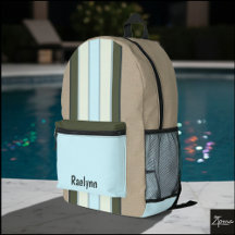 Personalized name, Vertical stripes, Burlap