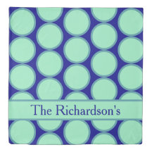 Personalized Navy Mint Polka Dot Pattern Modern 