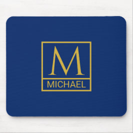 Personalized Navy Mouse Pad with Initial & Name