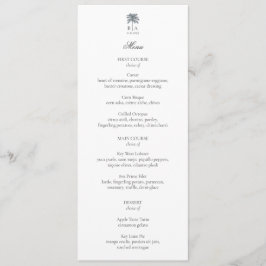 Personalized Palm Tree Beach Elegant Wedding Menu