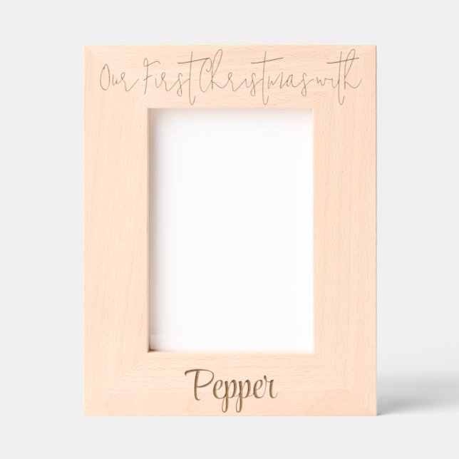 Personalized Photo Frame Pet's 1st Christmas, 5x7" (Front)